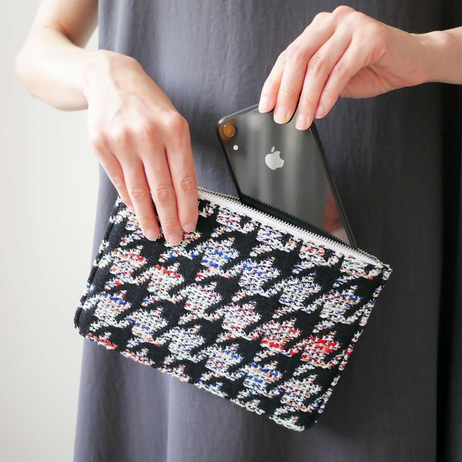 COOHEM|コーヘン | KNIT TWEED POUCH - HOUNDSTOOTH TW COOHEM|コーヘン | KNIT TWEED POUCH - HOUNDSTOOTH TW
