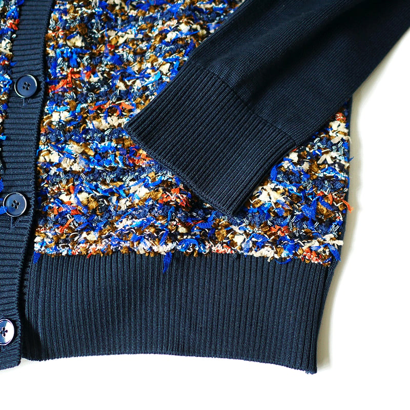 【24SS】 COOHEM コーヘン ツイードベスト ジレ フリンジ ネイビー COOHEM| コーヘン | WOMEN_VIMAR TWEED CARDIGANN｜ツイード