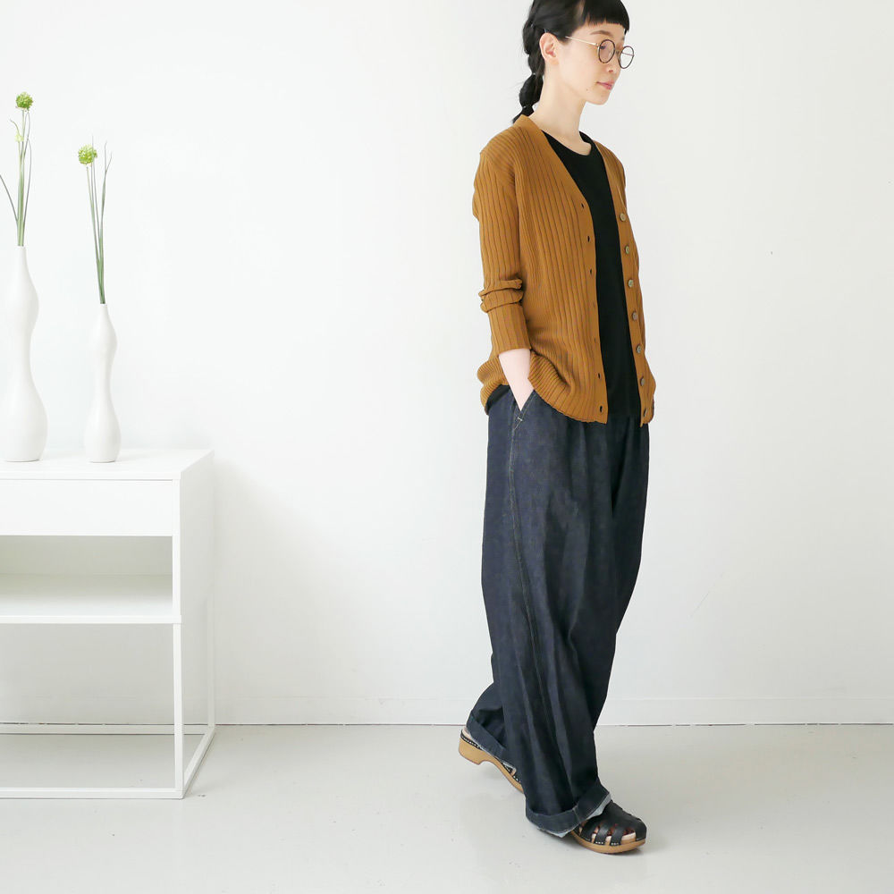 SACRA｜サクラ ｜FINE TWIST COTTON RIBコットンリブカーディガン｜BE 