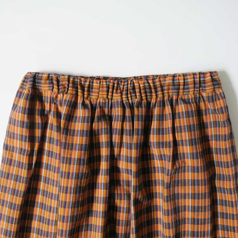 久留米かすり｜kasuri wide pants｜絣ワイドパンツ ｜十二立格子
