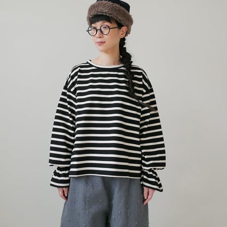 MARMARI マルマリ ボーダー　オーバーサイズ 長袖 キャンディスリーブ ゆったりマルチボーダープルオーバー - ファッション通販なら
