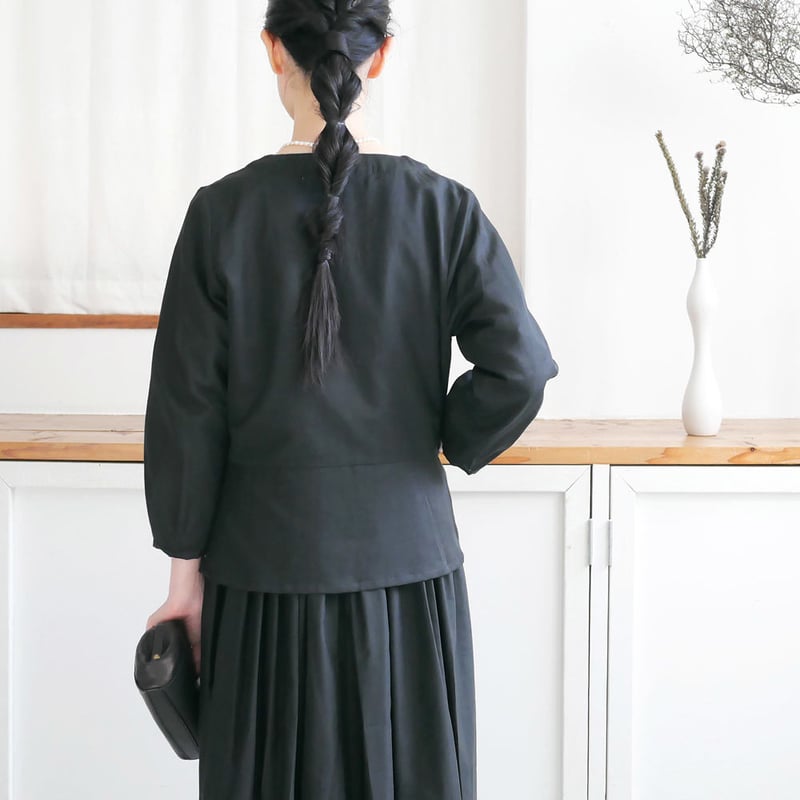 Si-Si-Si comfort リネンノーカラーリボンジャケット ガッシュ別注] Si-Si-Si comfort｜スースースーコンフォート