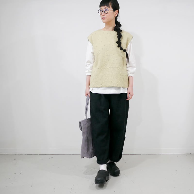 qiri｜キリ｜sashiko Jacquard ギャザーパンツ ｜6301PT001251｜