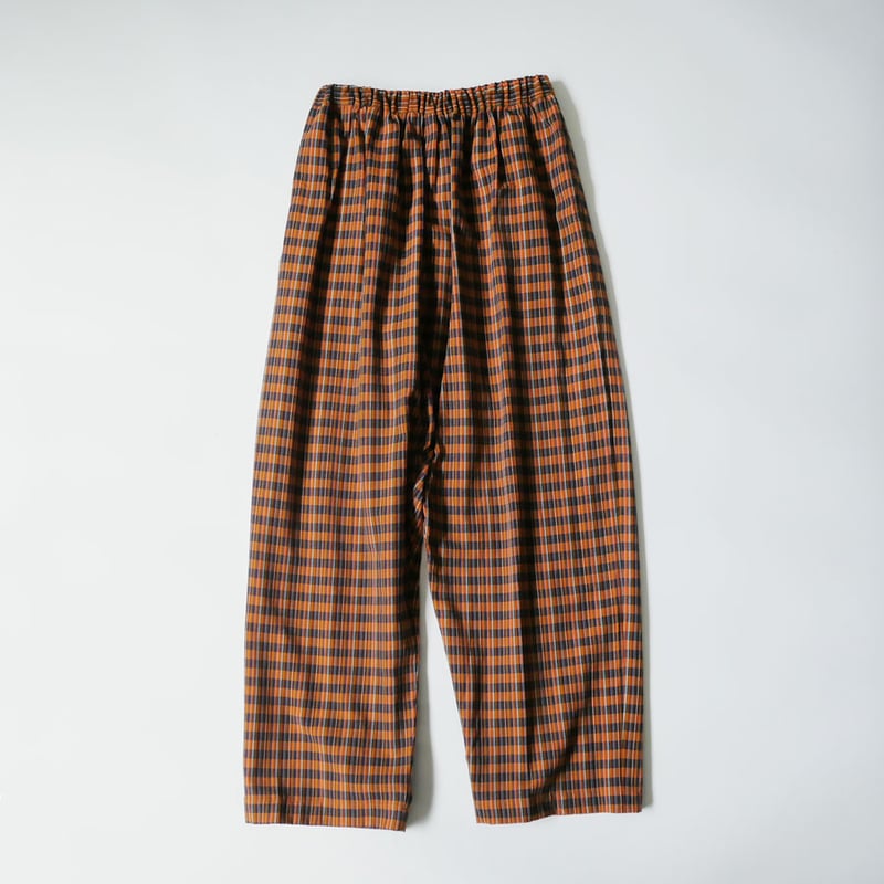 久留米かすり｜kasuri wide pants｜絣ワイドパンツ ｜十二立格子