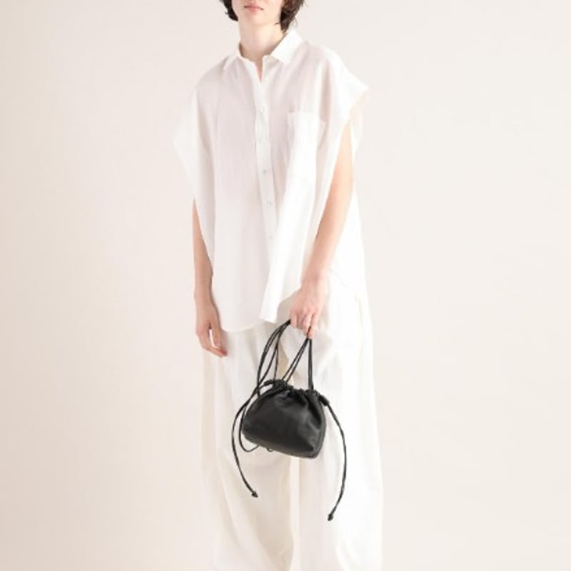 SACRA｜サクラ ｜SHRINK GABARDINE SHIRT｜125217071｜BLA 