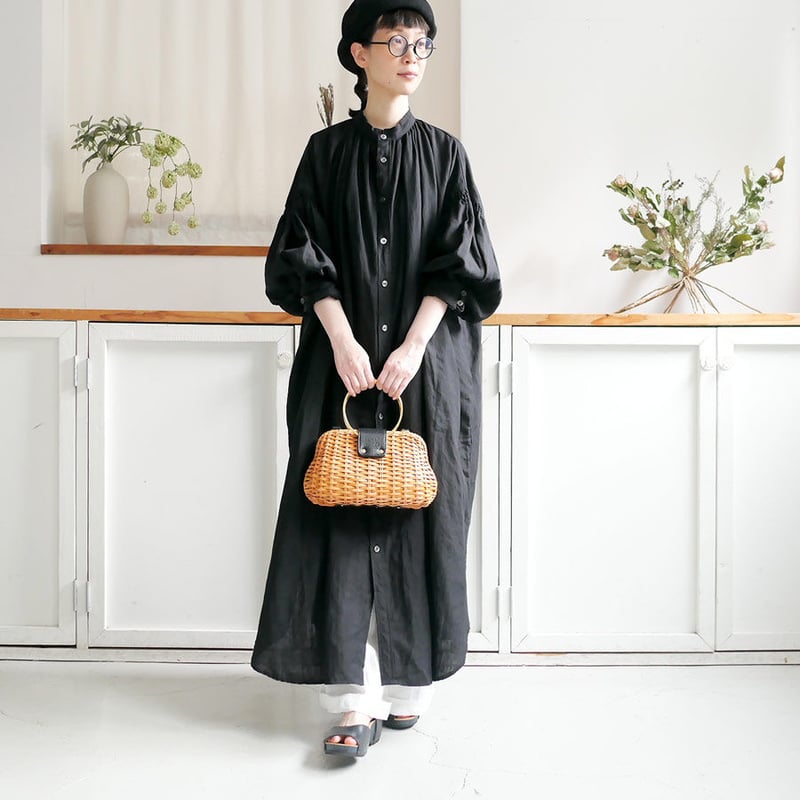 ユニヴァーサルティシュトリプルワッシャーリネンオールインワン　黒 楽天市場】UNIVERSAL TISSU ユニバーサルティシュ トリプル