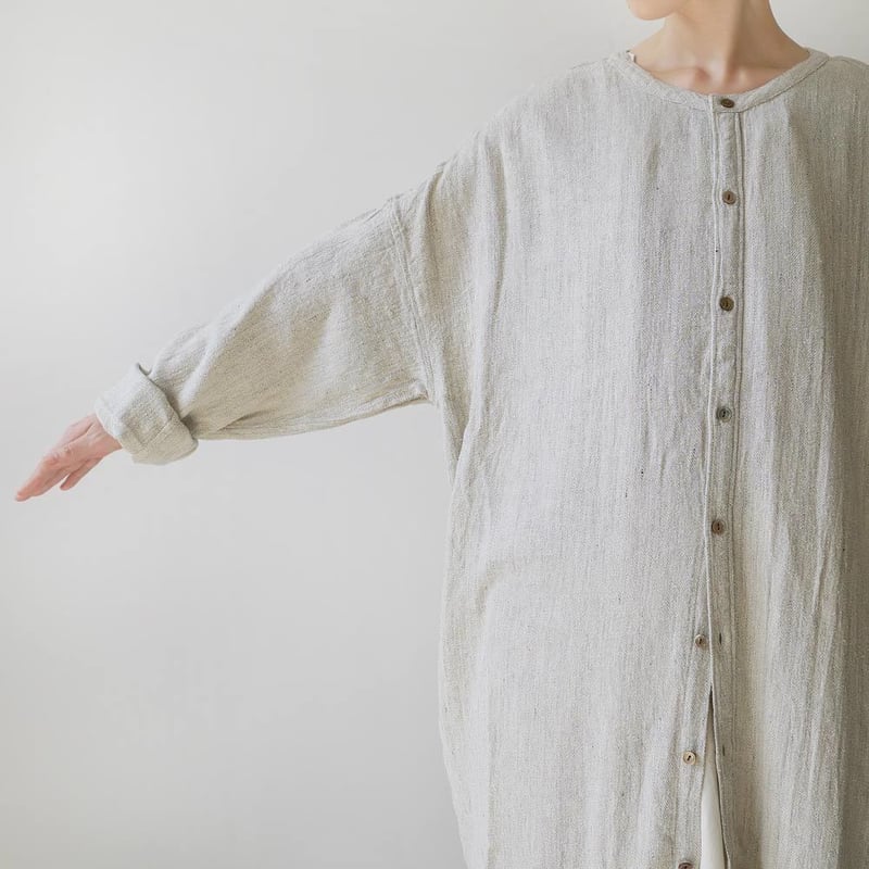 TISSU|ティシュ|シルクリネンストレートロングシャツ|TS193SH076