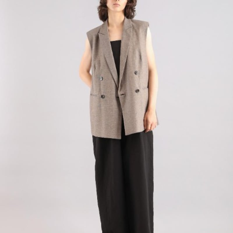 SACRA｜サクラ ｜LINEN COTTON CHAMBRAY GILET|12510606