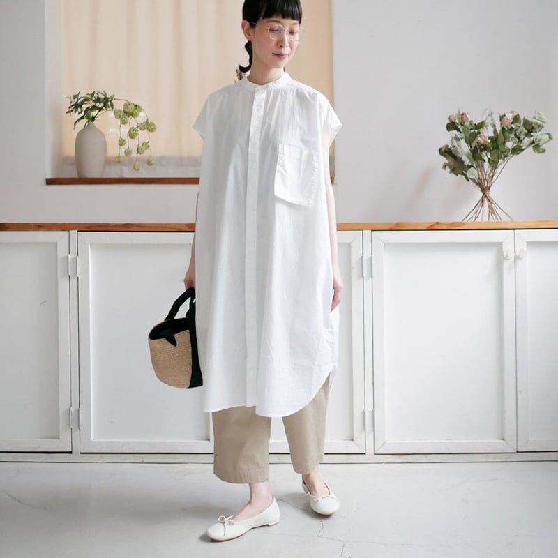 UNIVERSAL TISSU｜ユニヴァーサルティシュ｜スリーブレスロングシャツ