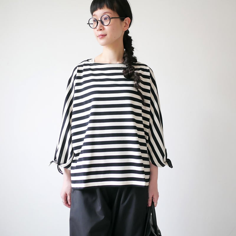 GOUACHE FUKUOKA ガッシュ福岡｜袖リボンボートネック ボーダー