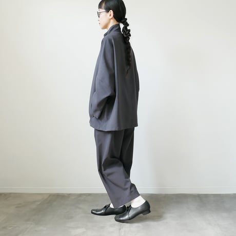 NO CONTROL AIR｜ノーコントロールエアー｜オクタグラムポリエステル・艶消平織ZIP スタンドカラー ブルゾン｜DR_NC0801BN｜DARK GREY MIX/BLACK