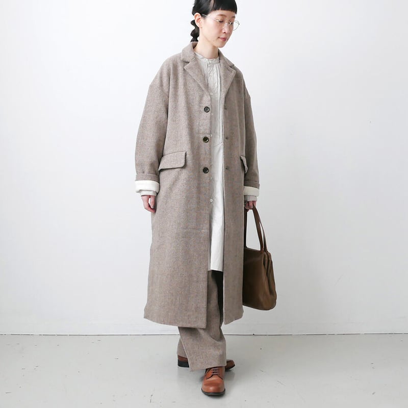 ビューティーアンドユース　ヘリンボーン　ウール　コート UNIVERSAL TISSU｜TISSU｜ユニヴァーサルティシュ｜ウールヘリンボーン