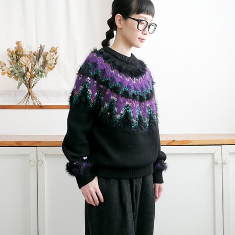 COOHEM| コーヘン | NORDIC KNIT SWEATER｜ノルディックニットセーター|BLACK｜ 11-224-036｜SIZEM