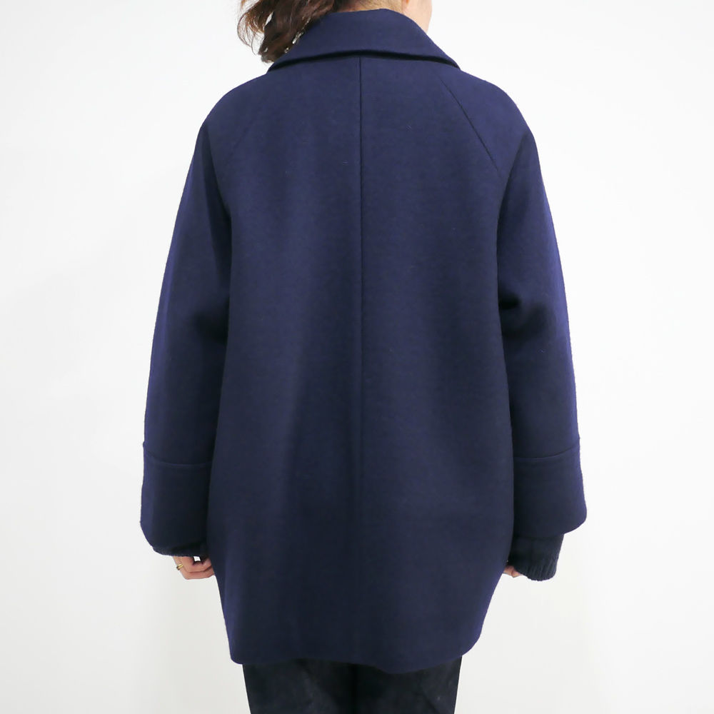 BLUE BLUE JAPAN 裏ボア ウールコート S～M ネイビー 濃紺 fit=scale-down,w=1200