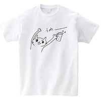 ビール派ねこ Tシャツ【ホワイト】