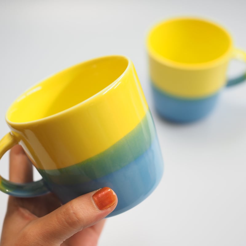 Mug cup M -Yellow×TurquoiseBlue- | TOCA by lifa...