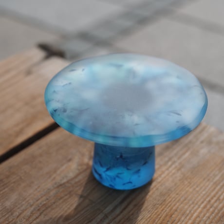 glass compote "blue"