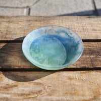 glass rim plate "blue green"