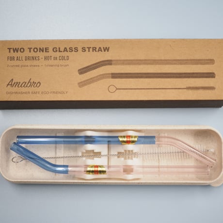 TWO TONE GLASS STRAW