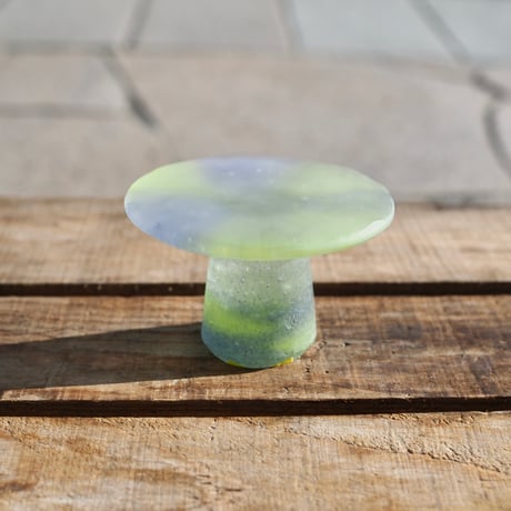 glass compote "purple yellow"