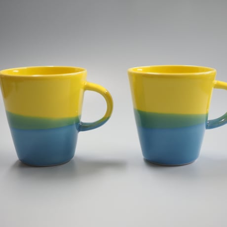 Mug cup S -Yellow×TurquoiseBlue-