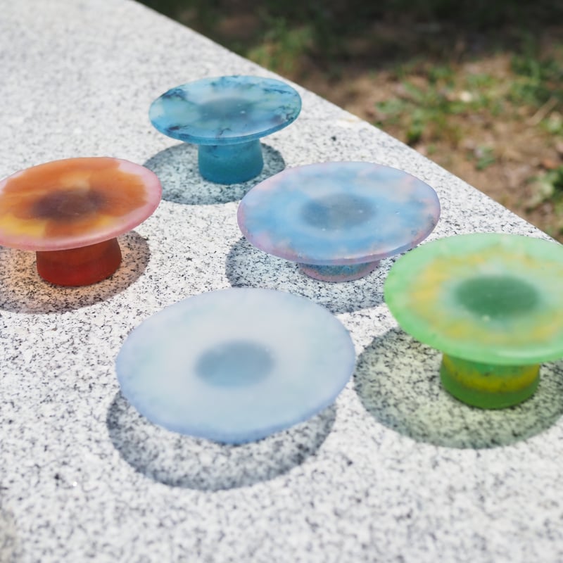 店舗に！【ガラス容器 銀彩 ブルー 瑠璃 ミルク入れ カットグラス 5点