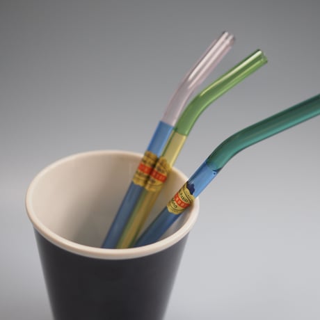 TWO TONE GLASS STRAW
