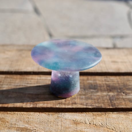 glass compote "purple pink"