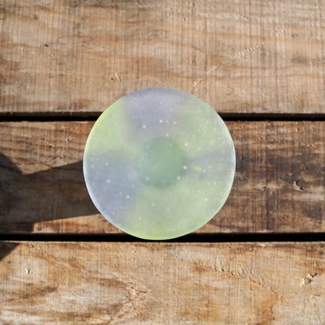 glass compote "purple yellow"