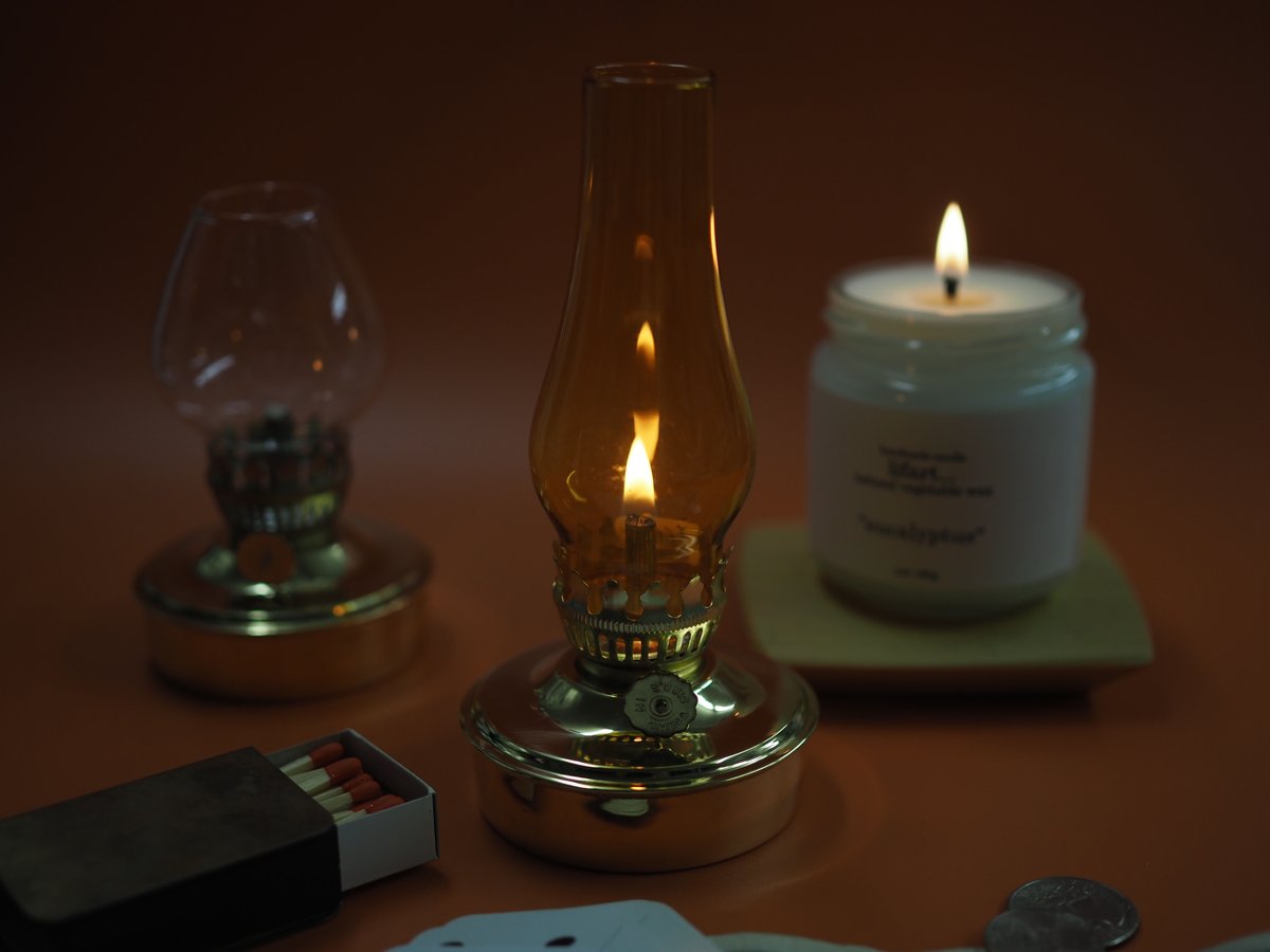 希少GAUDARD　コッパーオイルランプ　ホヤ2つ付き 希少GAUDARD コッパーオイルランプ ホヤ2つ付き