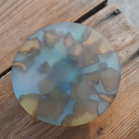 glass compote "algae blue"