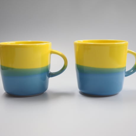 Mug cup M -Yellow×TurquoiseBlue-