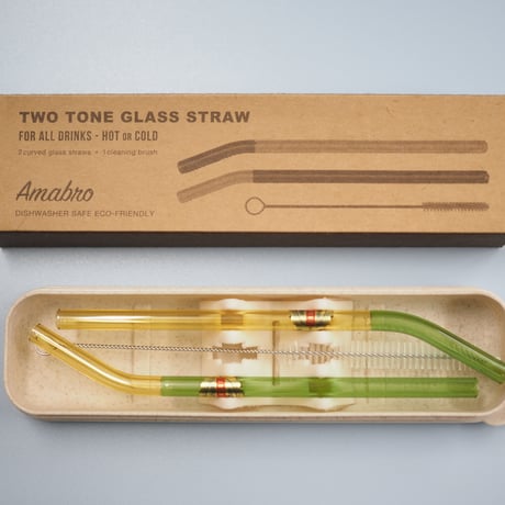 TWO TONE GLASS STRAW