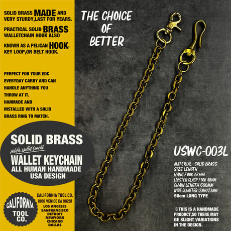 SOLID BRASS WALLET CHAIN