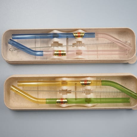 TWO TONE GLASS STRAW