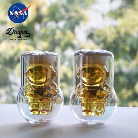 NASA ASTRONAUT DOUBLE WALL GLASSES 2P SET
