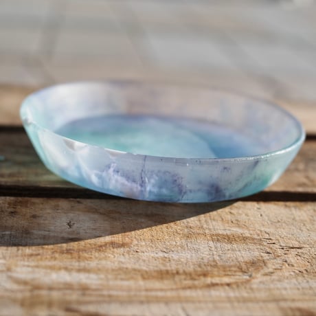 glass rim plate "purple green"