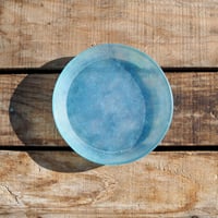 glass rim plate "aqua blue"