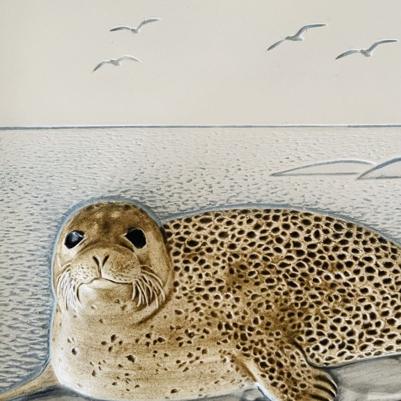 ヴィンテージ【Jie Gantofta ジィガントフタ】スワン柄壁掛け陶板 白鳥