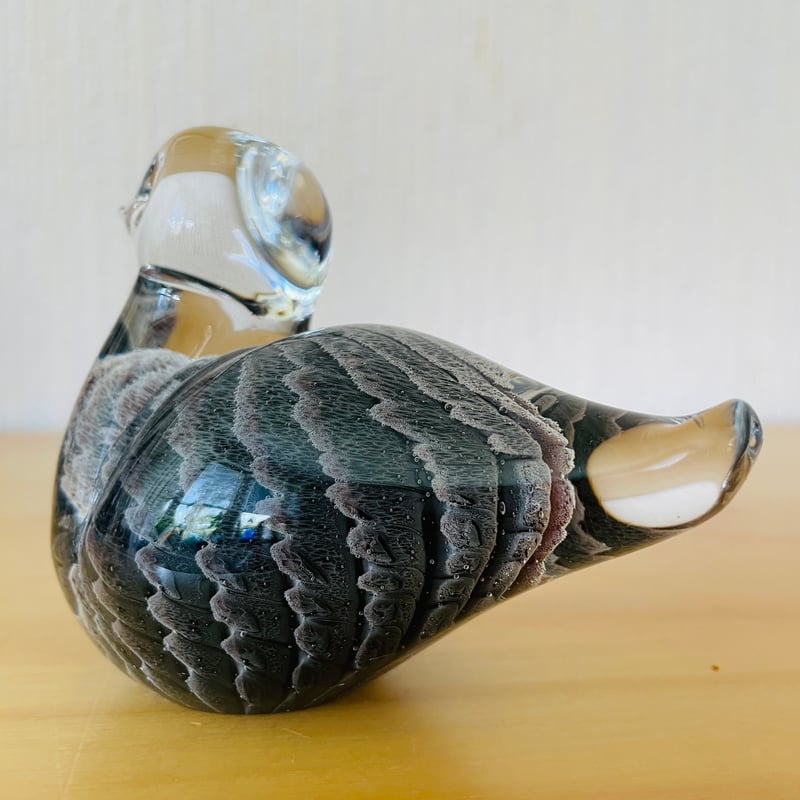 水鳥、スエーデンコスタボーダのガラス美術工芸品