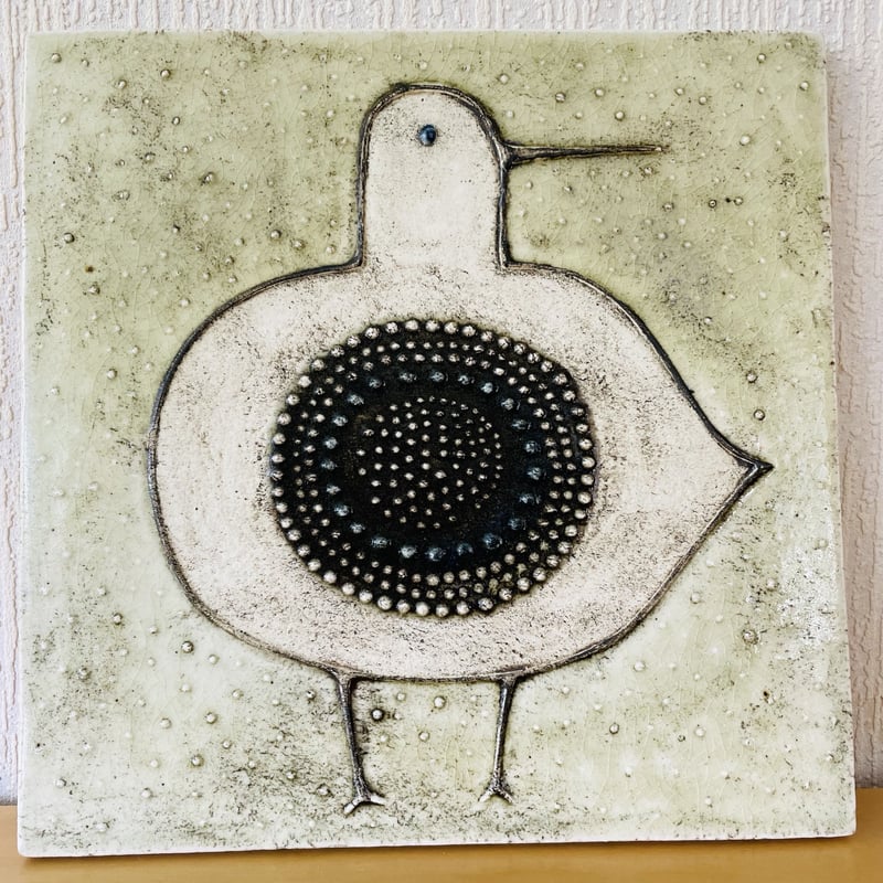  - ロールストランド　Sylvia Leuchovius アトリエ作品　陶板 Rorstrand/ロールストランド/Sylvia Leuchovius//陶板/絵皿/小鳥