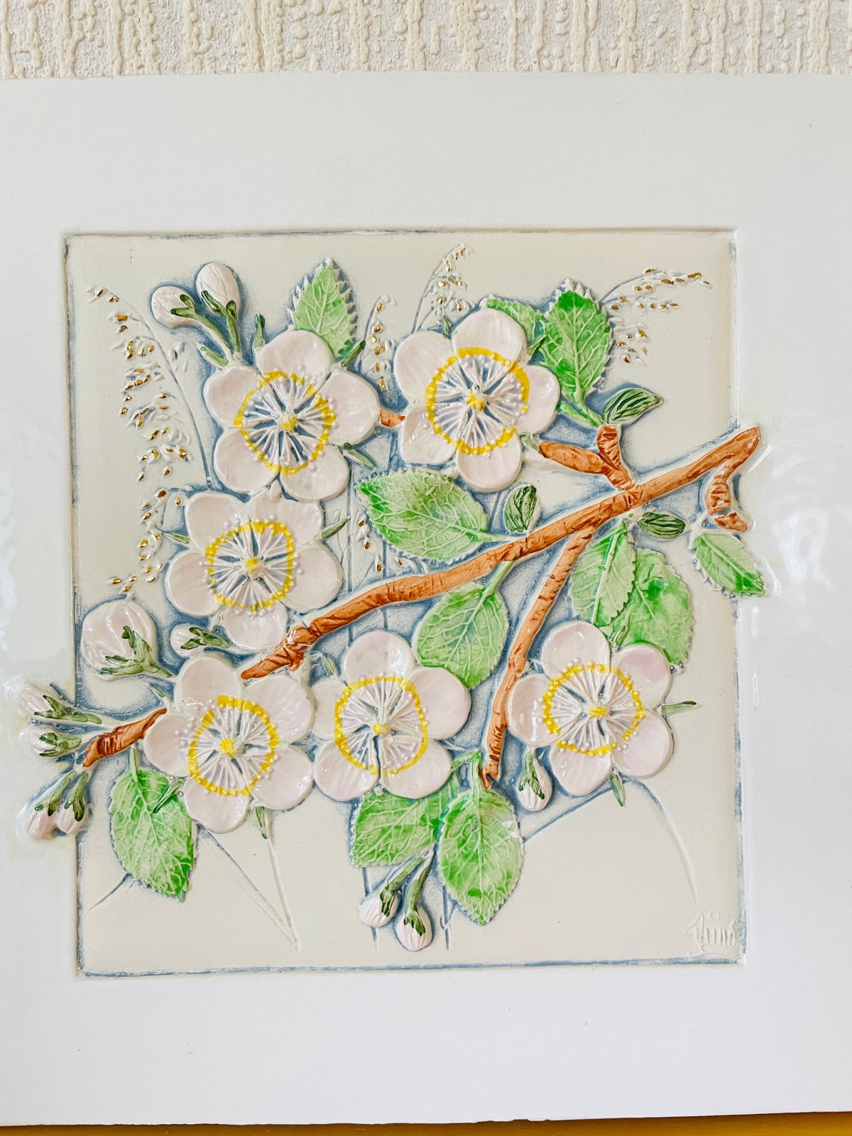 Jie Gantofta/ジィガントフタ/陶板/Körsbär/桜/ホワイト | Wasure