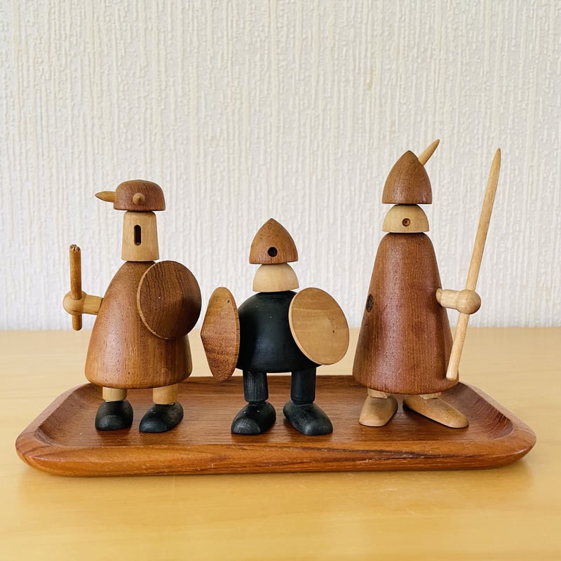 【ビンテージ】デンマーク製 バイキング Jacob  Viking JACOB JENSEN 置き物 木製 バイキング タイプC インテリア 人形