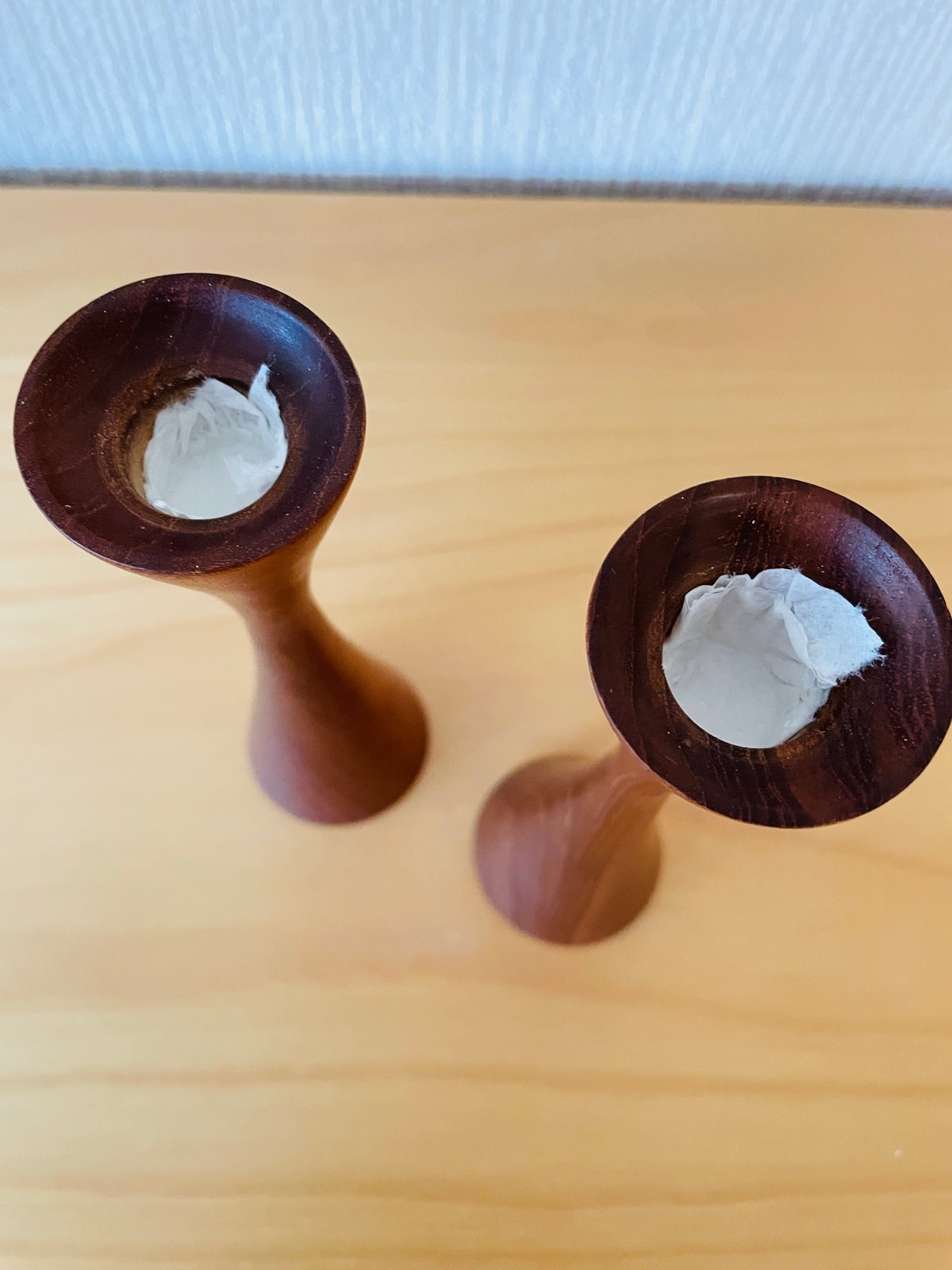 北欧ヴィンテージ/チークのキャンドルスタンド/2本セット 北欧ヴィンテージ/チークのキャンドルスタンド/2本セット