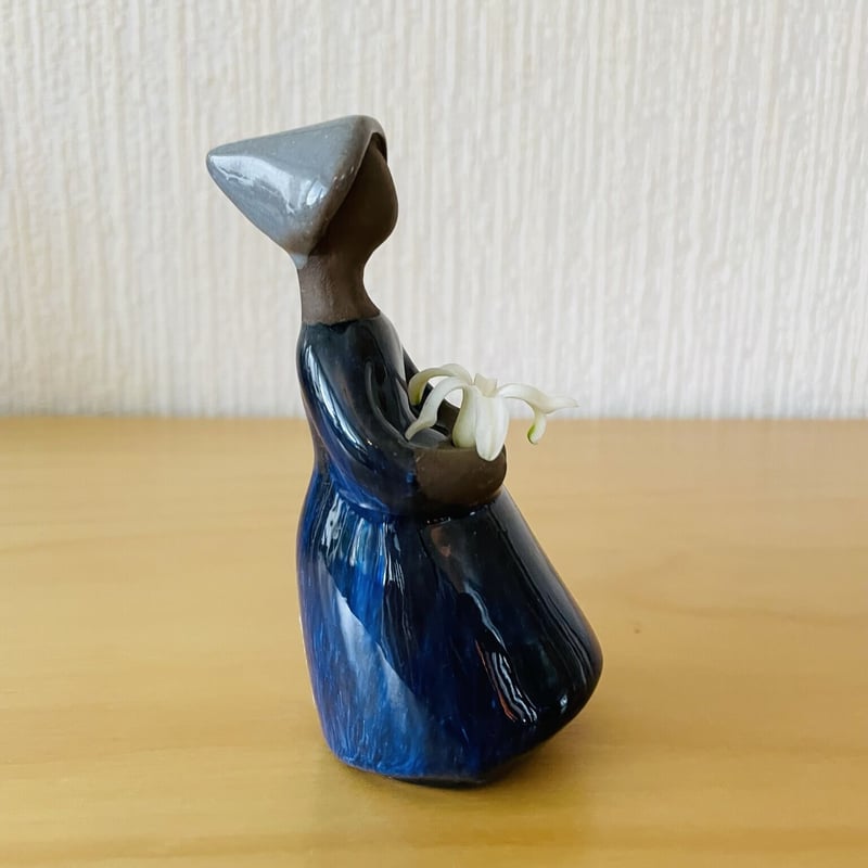 ☆JIE Gantofta 陶器製人形【フラワーガール】ブルー 女性 