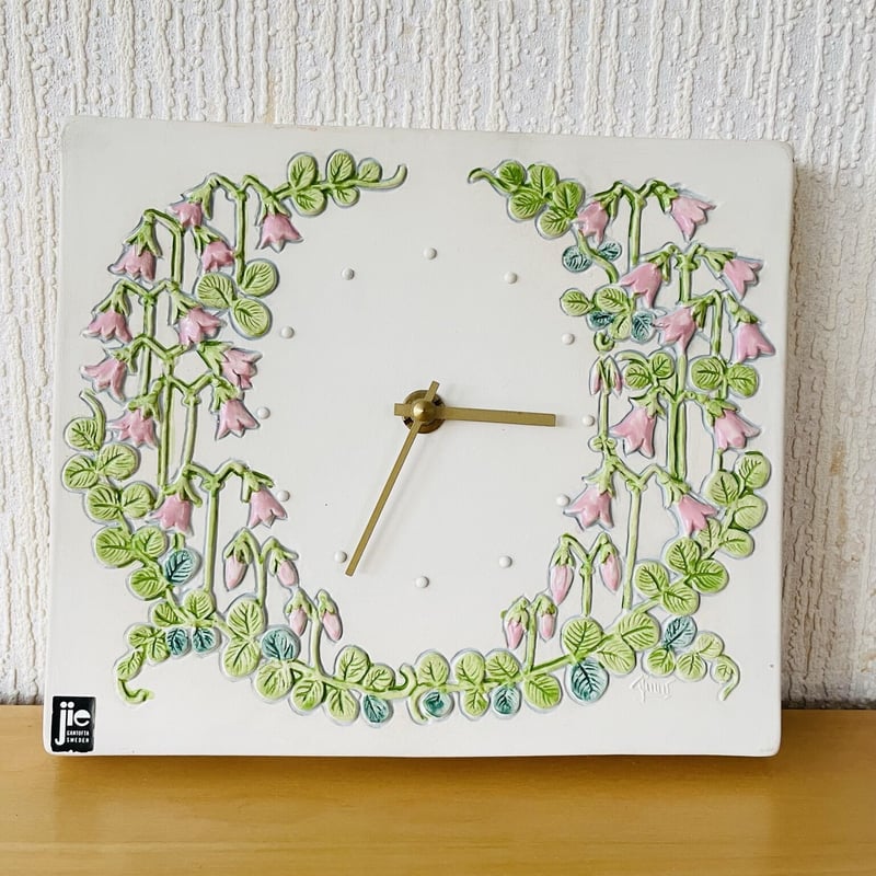 Sweden Jie gantofta 陶器製 花の時計 MP-3 Sweden Jie gantofta