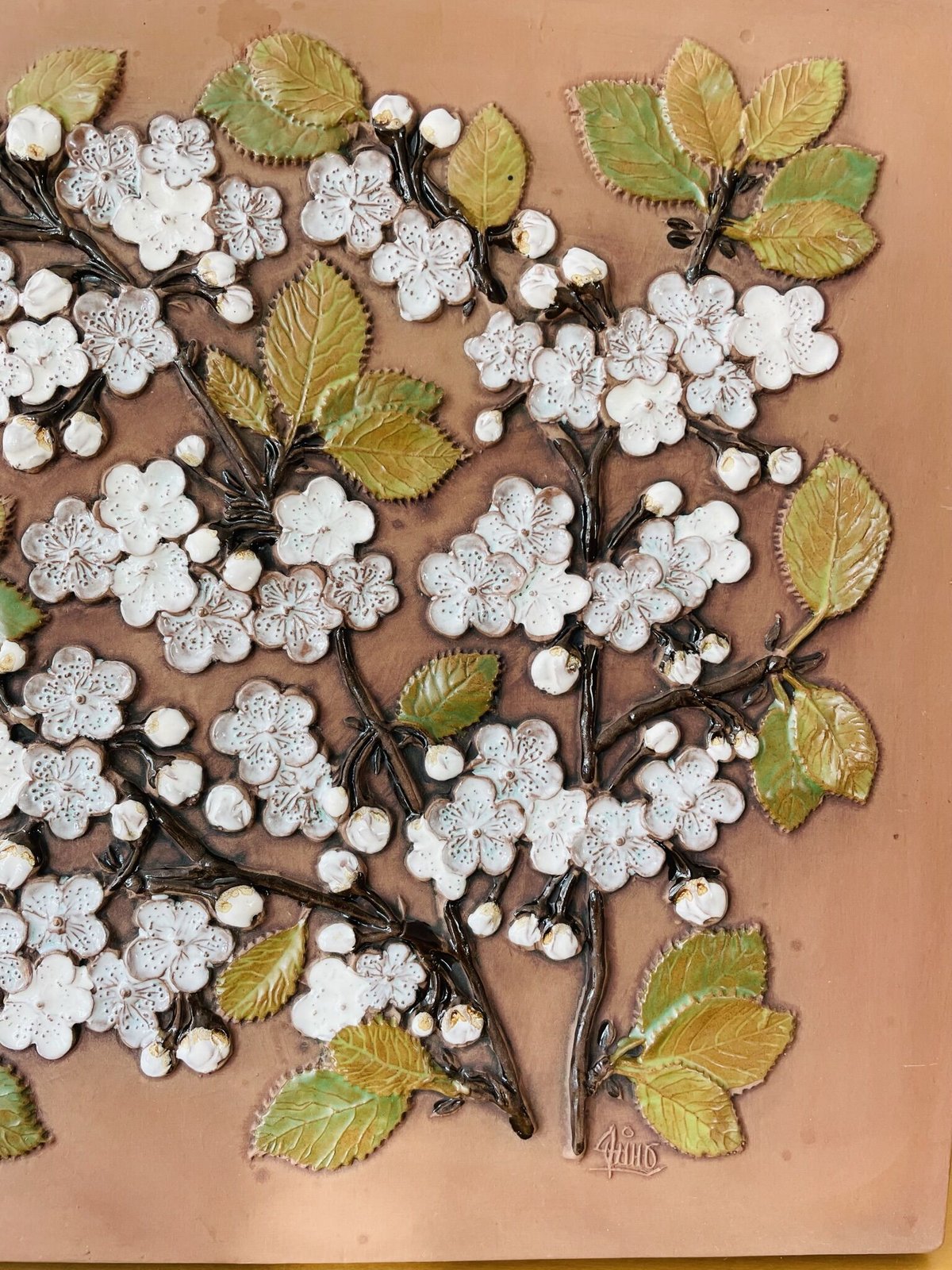 Jie Gantofta ジィ ガントフタ 陶板 Körsbär 桜