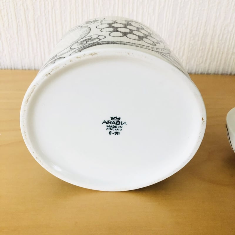 Arabia/アラビア/Paratiisi/パラティッシ/蓋つきジャー/Black/White