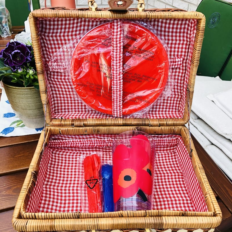 籐のピクニックセット/Marimekko/マリメッコ/Unikko/ウニッコ 籐のピクニックセット/Marimekko/マリメッコ/Unikko/ウニッコ