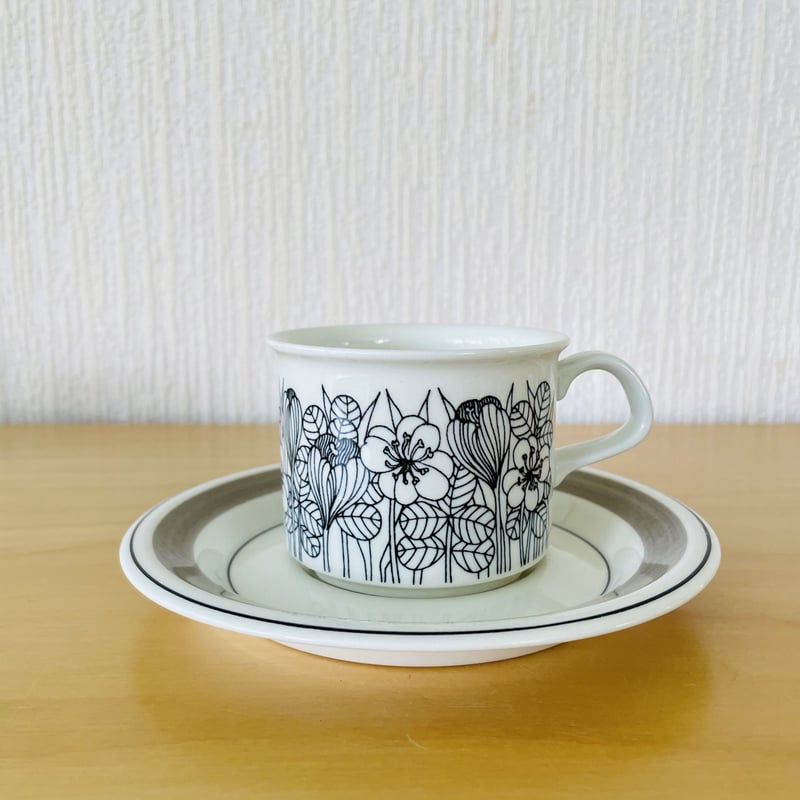 超希少】ARABIA クロッカス グレーリム 食器セット カップ